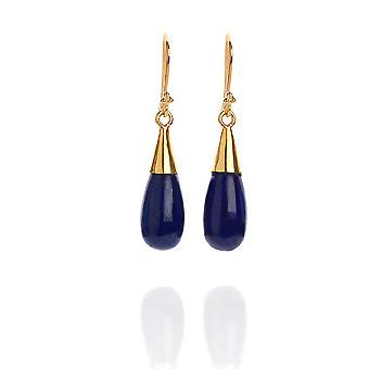 18K Gold Lapis Lazuli Third Eye Chakra Droplet Necklace & Earrings Gift Set