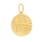 14ct Yellow Gold Diamond Sunray Love Pendant