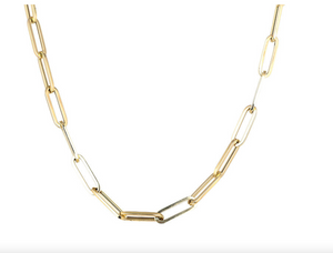 14Ct Gold PaperclipChain Necklace Midweight