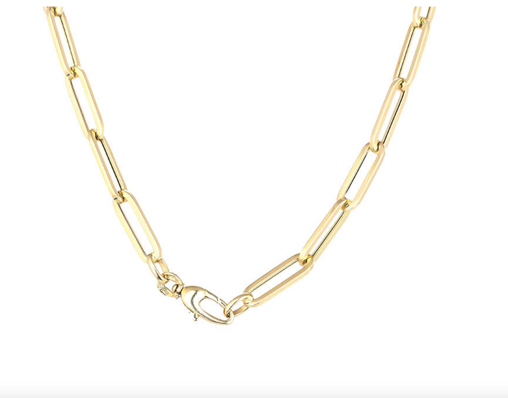14Ct Gold PaperclipChain Necklace Midweight
