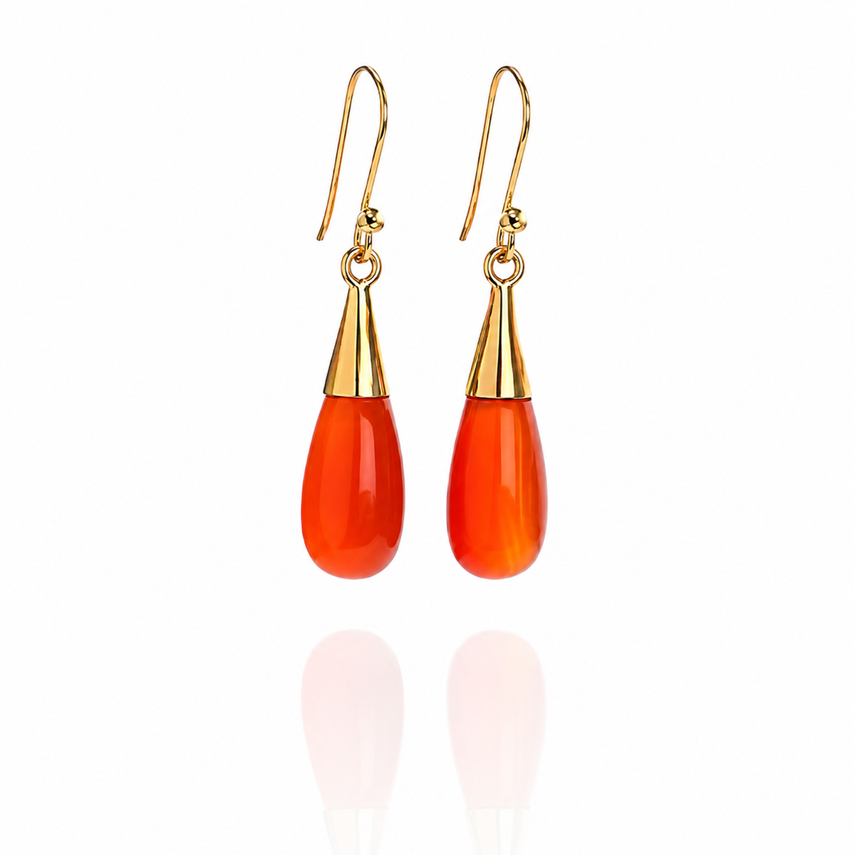 18K Gold Carnelian Sacral Chakra Earrings | August Birthstone