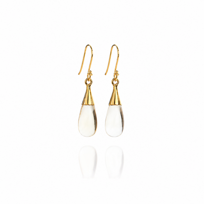 18K Gold Citrine Solar Plexus Chakra Earrings | November Birthstone