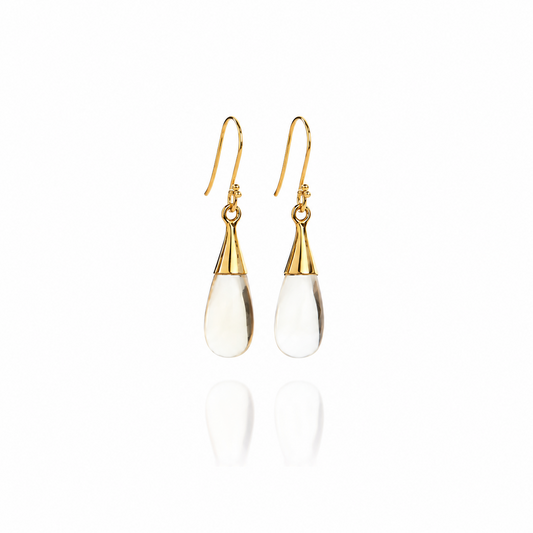 18K Gold Citrine Solar Plexus Chakra Earrings | November Birthstone