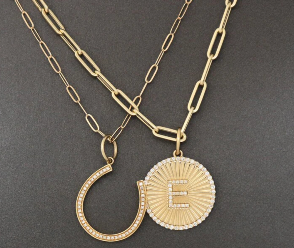 14ct Gold Lucky Horseshoe Diamond Pendant