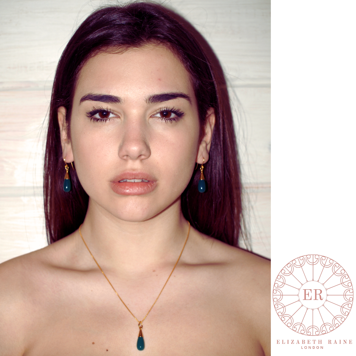18K Gold Lapis Lazuli Third Eye Chakra Droplet Necklace & Earrings Gift Set