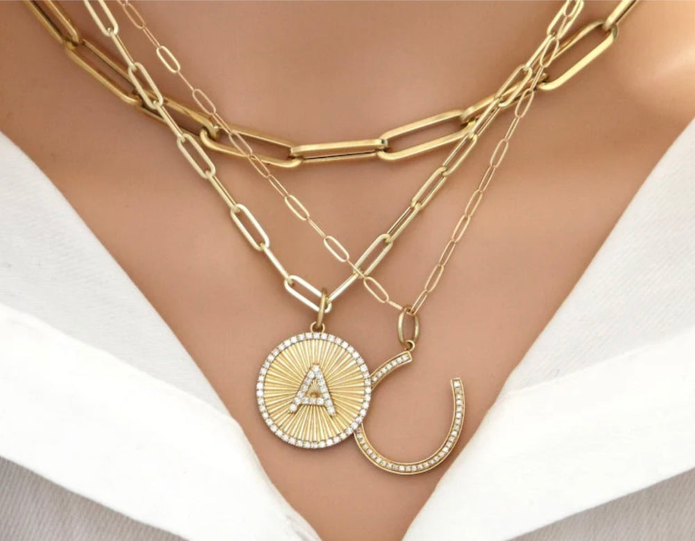 14ct Yellow Gold Initial Diamond Pendant