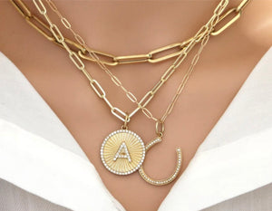14ct Yellow Gold Initial Diamond Pendant