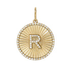 14ct Yellow Gold Initial Diamond Pendant
