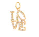 14ct Yellow Gold Diamond Love Letter Pendant