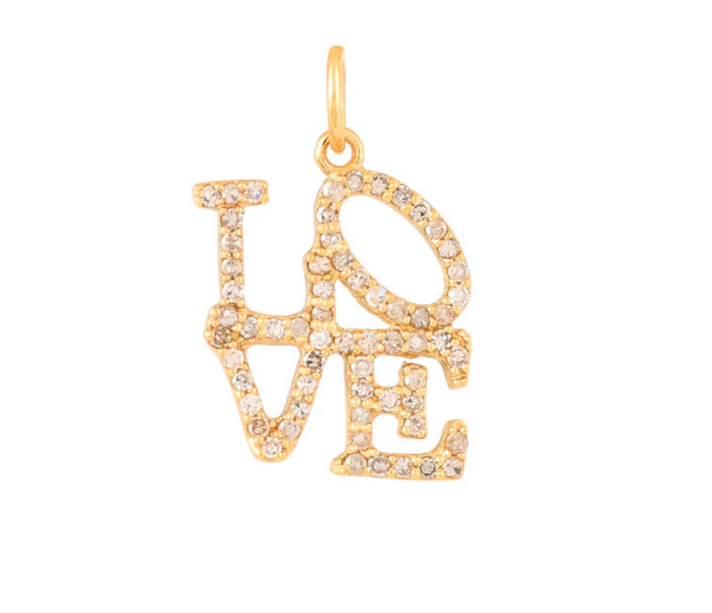 14ct Yellow Gold Diamond Love Letter Pendant