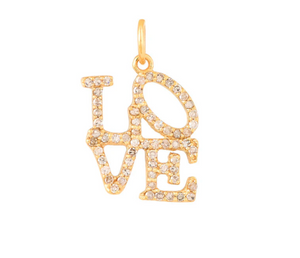 14ct Yellow Gold Diamond Love Letter Pendant