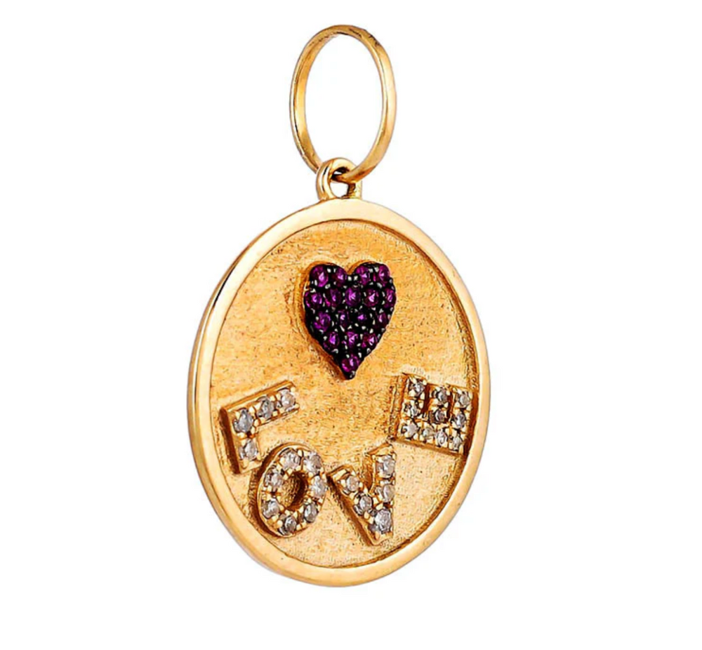 14ct Yellow Gold Diamond Love Heart Pendant