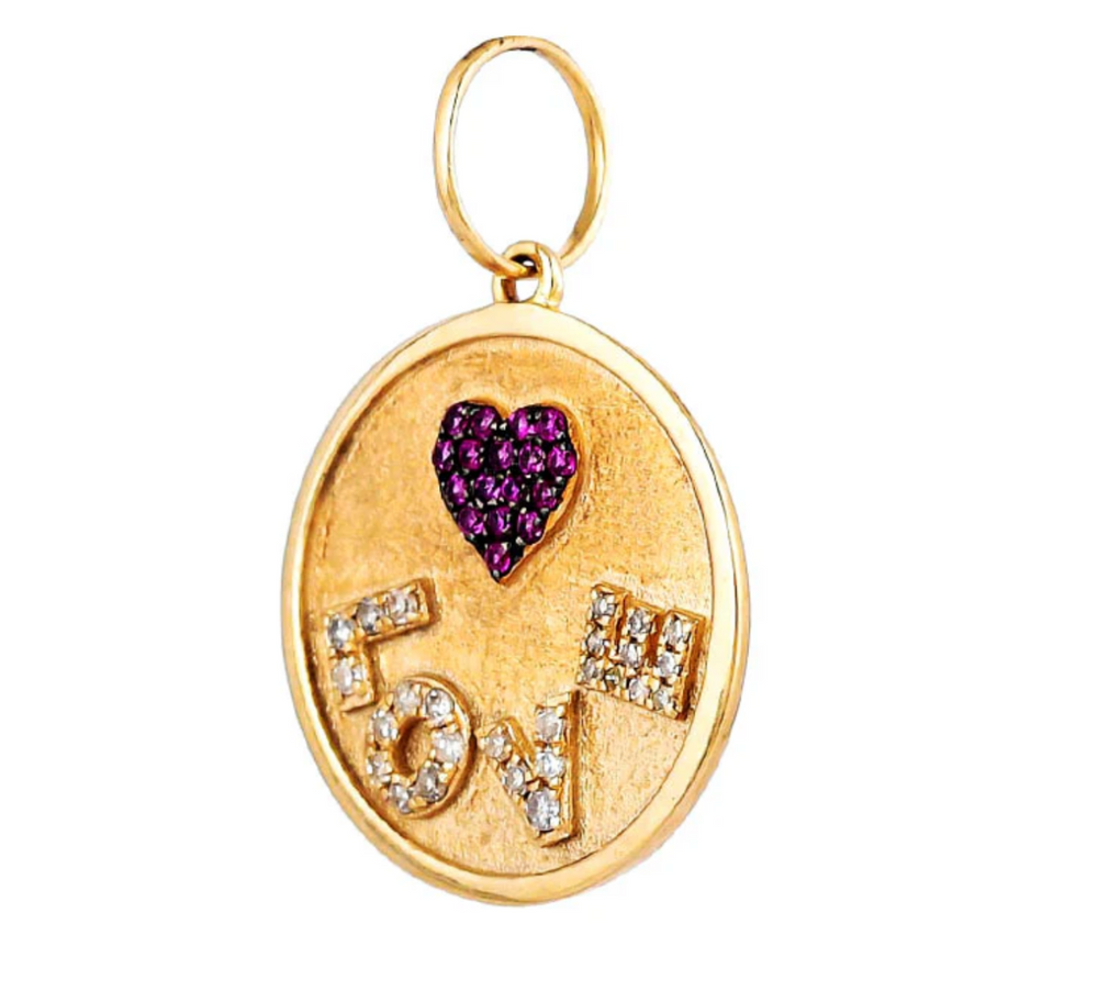 14ct Yellow Gold Diamond Love Heart Pendant