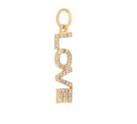 14ct Yellow Gold Diamond Love Graffiti Letter Pendant