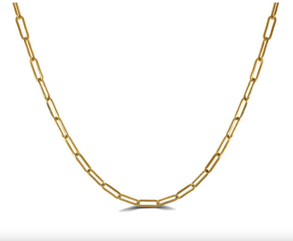 14Ct Gold PaperclipChain Necklace Lightweight