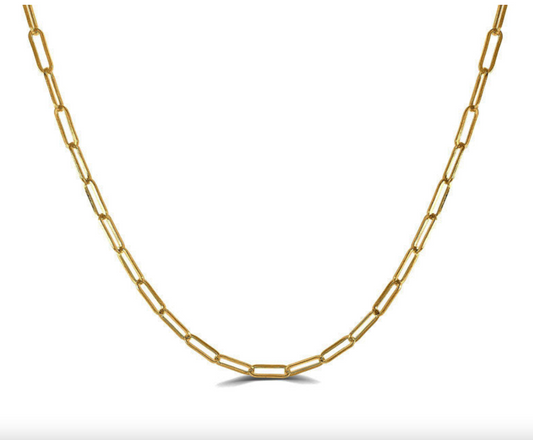14Ct Gold PaperclipChain Necklace Lightweight