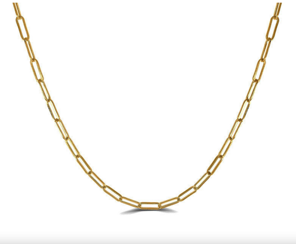14Ct Gold PaperclipChain Necklace Lightweight