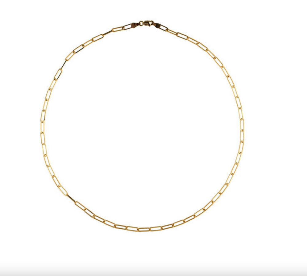 14Ct Gold PaperclipChain Necklace Lightweight
