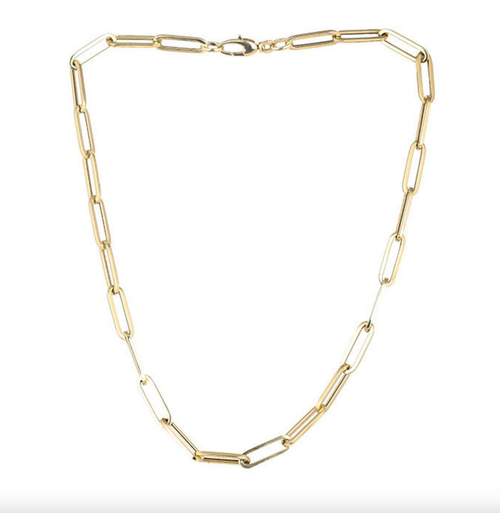 14Ct Gold PaperclipChain Necklace Midweight