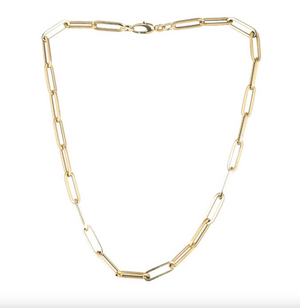 14Ct Gold PaperclipChain Necklace Midweight