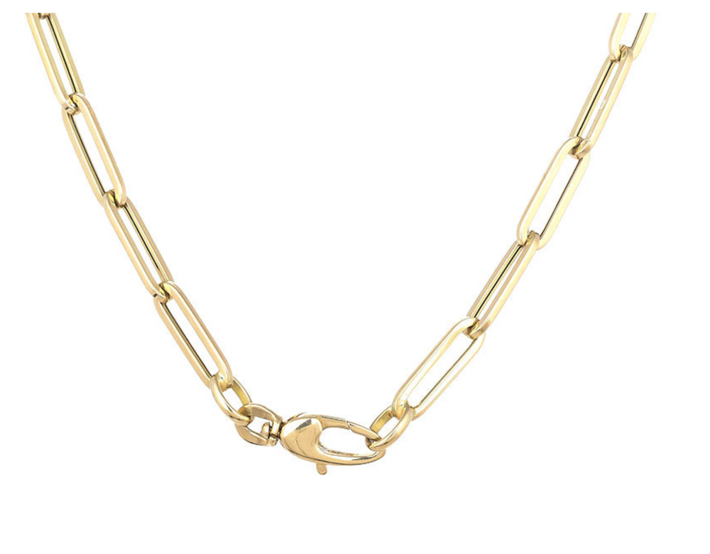 14Ct Gold PaperclipChain Necklace Heavyweight
