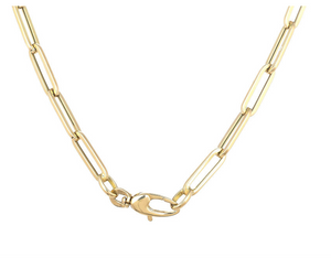 14Ct Gold PaperclipChain Necklace Heavyweight