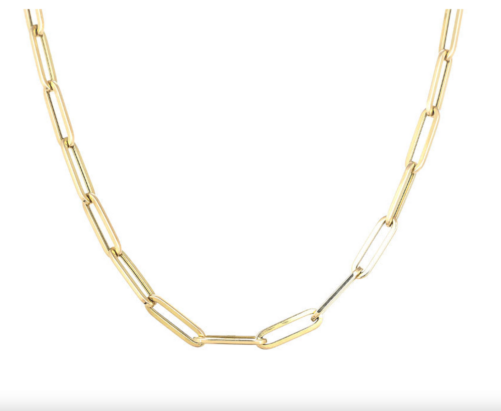 14Ct Gold PaperclipChain Necklace Heavyweight
