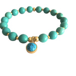 18K Gold Turquoise Third Eye Chakra Bracelet (Communication)