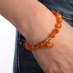 18K Gold Carnelian Sacral Chakra Bracelet ( Emotional Balance )