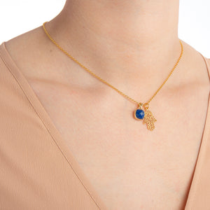 18K Gold Hamsa Amulet Necklace