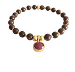18K Gold Ruby and Garnet Root Chakra Bracelet ( Survival )
