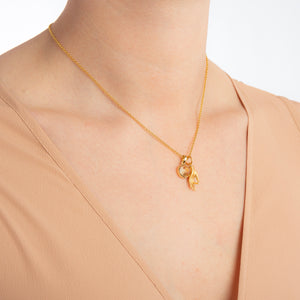 18K Gold Mudra Amulet Pendant Necklace