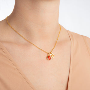 18K Gold Peace Amulet Pendant Necklace