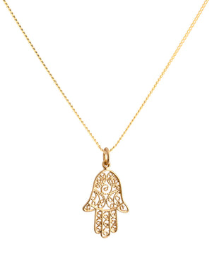 18K Gold Hamsa Amulet Necklace