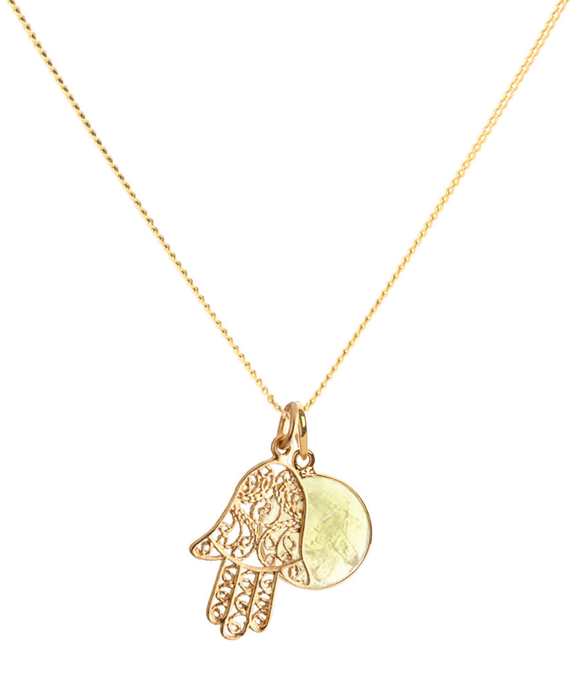 18K Gold Hamsa Amulet Necklace