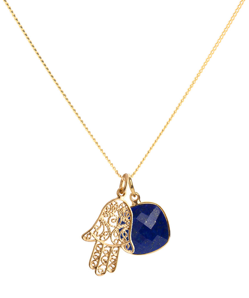 18K Gold Hamsa Amulet Necklace