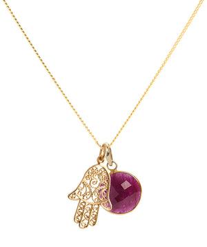 18K Gold Hamsa Amulet Necklace