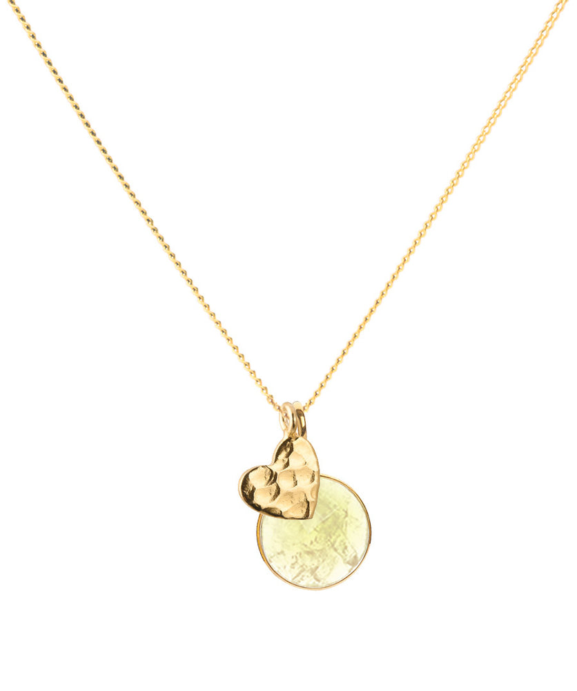 18K Gold  Heart Amulet Pendant Necklace