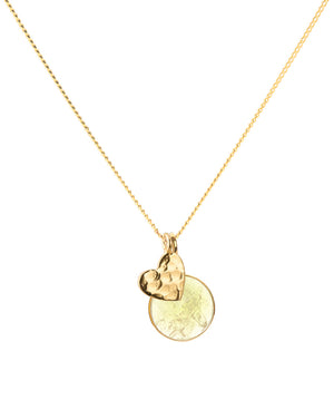 18K Gold  Heart Amulet Pendant Necklace