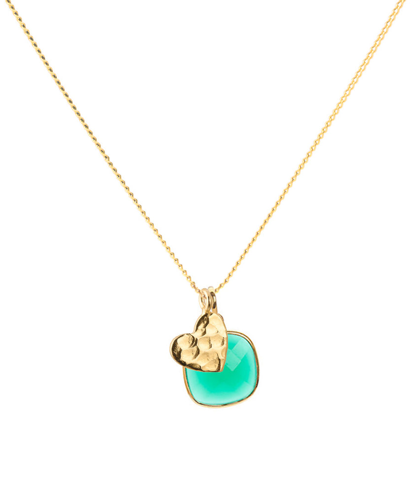 18K Gold  Heart Amulet Pendant Necklace