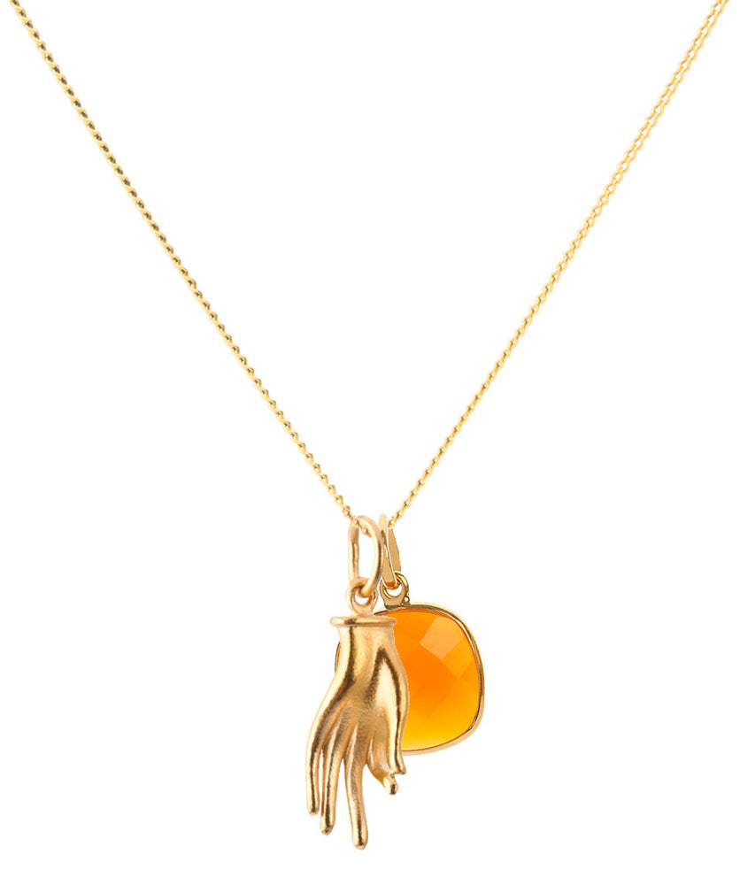 18K Gold Mudra Amulet Pendant Necklace