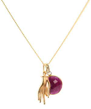 18K Gold Mudra Amulet Pendant Necklace