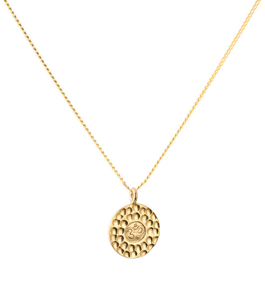 18K Gold OM Amulet Pendant Necklace