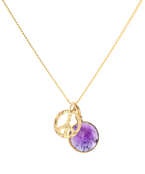 18K Gold Peace Amulet Pendant Necklace