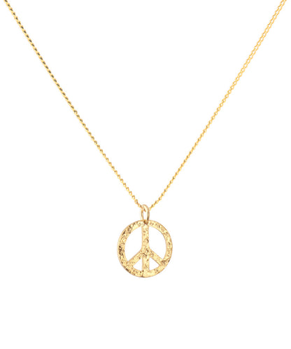 18K Gold Peace Amulet Pendant Necklace