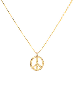 18K Gold Peace Amulet Pendant Necklace