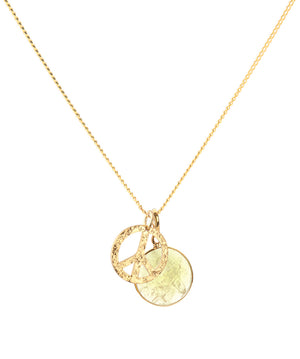 18K Gold Peace Amulet Pendant Necklace