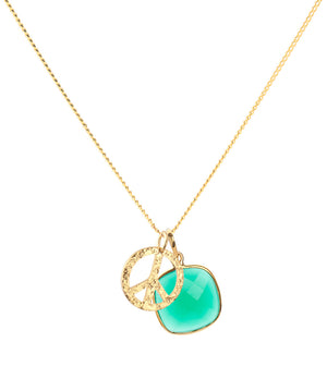 18K Gold Peace Amulet Pendant Necklace