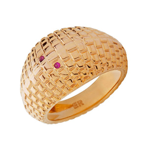 18 KT YELLOW GOLD RUBY THE YELLOW BRICK ROAD RING