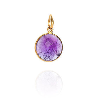 18K Gold Amethyst Crown Chakra Pendant Necklace